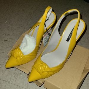Zara Slingback Heels Size 38 Yellow